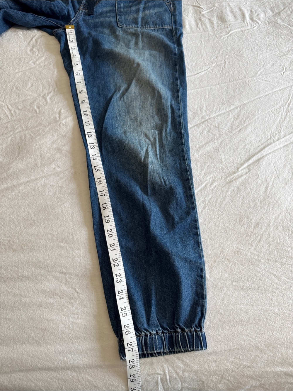 American Eagle Outfitters High Rise Washed Blue Denim Jogger Jeans Size 6 - Picture 7 of 7